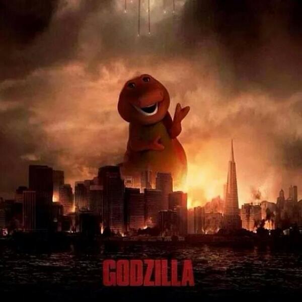 itsaaronchoi's tweet image. Made my day. Nakakainis si #barney hahahaha buseet! #godzilla #barzilla
