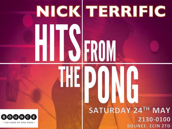 STK_Int's tweet image. STK's Nick Terrific is DJing Bounce Piong Pong. Sat 930-1am This is bounce bouncepingpong.com/video