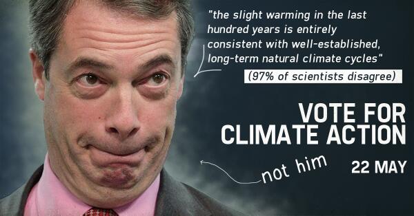 #WhyImVotingUkip Because of the tiny chance all the world's climate scientists are in cahoots to crash the economy.
