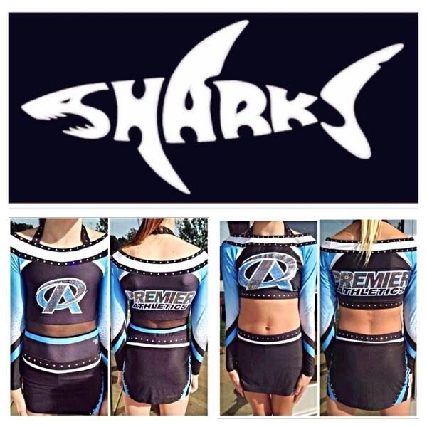 PremierKnoxWest's tweet photo. We are so excited to reveal our new PA Sharks cheer uniform in full length and crop top!! Go Sharks! #PA_Life 🎀💙 http://t.co/dEtibc7Rfp
