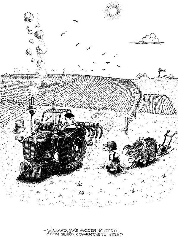-Sí, claro, más moderno; pero... ¿Con quién comentás tu vida? Felicitaciones <a href="/Quino/">arts (左下の人)</a> por el premio Principe Asturias!