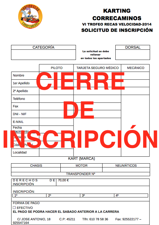 KCRECAS's tweet photo. 1 de Junio cierre de inscripción para la carrera del 15 de Junio del Trofeo Social @KCRECAS http://t.co/OncIC1BYVS