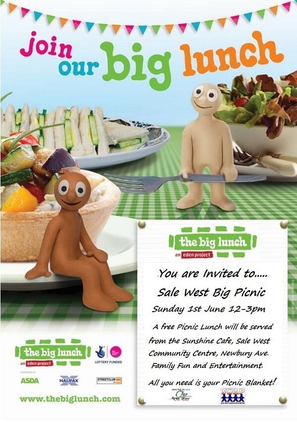 The Big Lunch in Sale at Sale West Community Centre, 12 - 3pm.
