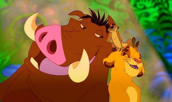 TuFraseDisney's tweet photo. Ellos lo dicen claramente: "Hakuna Matata, vive y se feliz" - El Rey León #FrasesDisney http://t.co/QFiSiCeipr