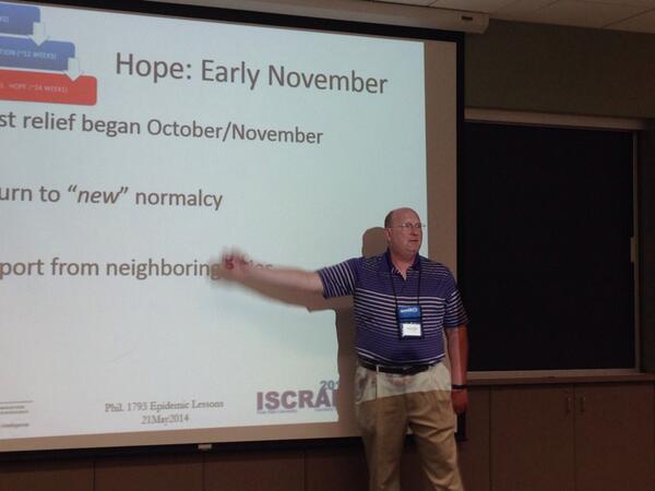 sjul's tweet image. E. Glantz #iscram2014 best insight paper. IMO best talk: telling the story &quot;the bells were tolling less and less ...&quot;