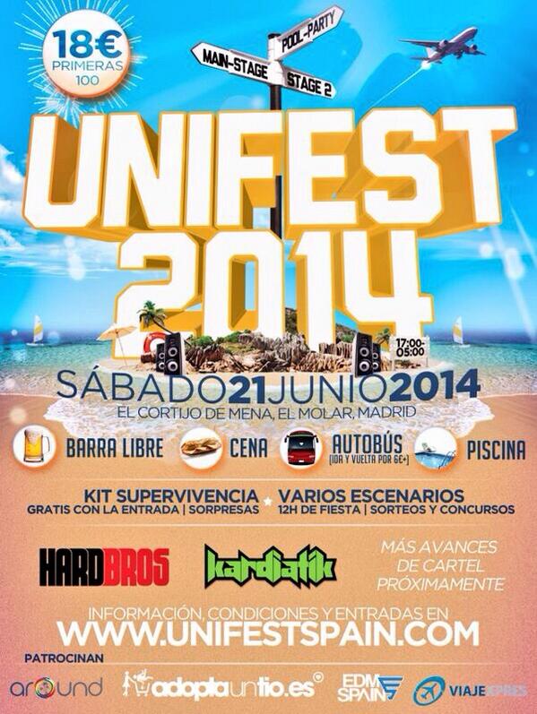 UnifestSpain's tweet photo. ••1er CONCURSO #UNIFEST2014••
FOLLOW y RT a este tweet para entrar en el sorteo de 1 INVITACIÓN PARA UNIFEST 2014 | http://t.co/32r1ofqCyg