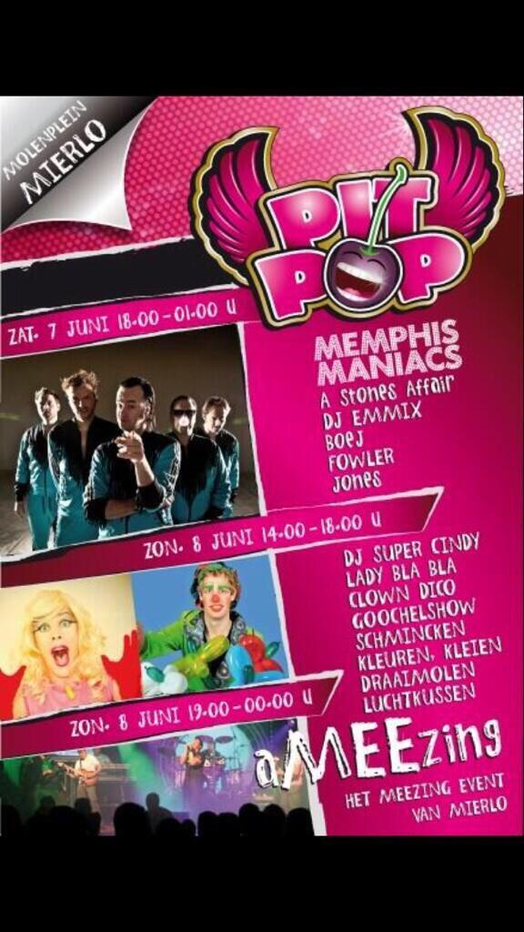 MATMierlo's tweet photo. @Pitpop = 2 dagen helemaal gratis! Mooi evenement voor #Mierlo http://t.co/tK7MgW2xGE