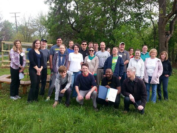 Spirit of Detroit award for West Village: volunteers help from around the community &amp; country! #USGBCMyM #greenalleys