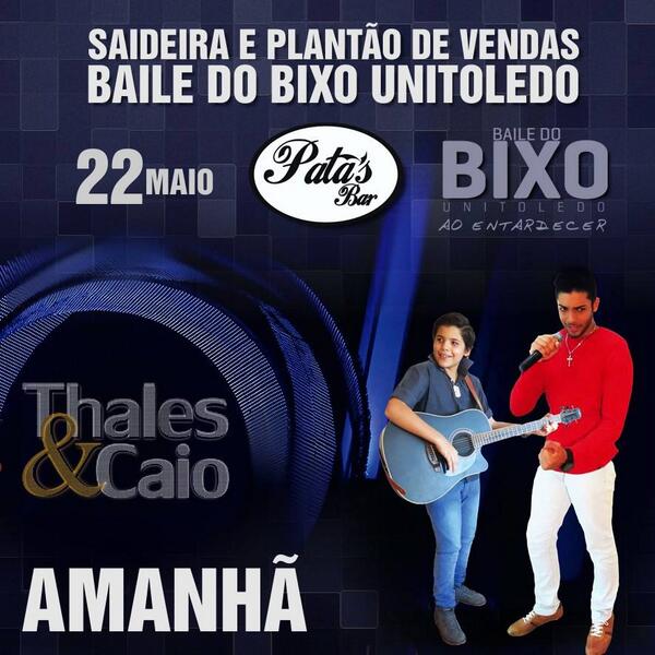thalesecaio's tweet photo. Amanhã tem plantão de vendas e saideira do BAILE DO BIXO UNITOLEDO e da UNIFEST Com a dupla THALES E CAIO!!! http://t.co/X2xi7vfUJJ