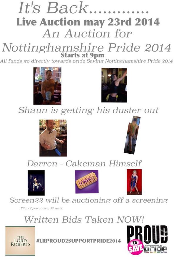 TheLordRoberts's tweet photo. In 2days time! Who's coming to party? @NottsPride @Viviennelynsey @darrenwood86 @steeble @ManUpNottingham @RyanBeck http://t.co/31kehstxxI