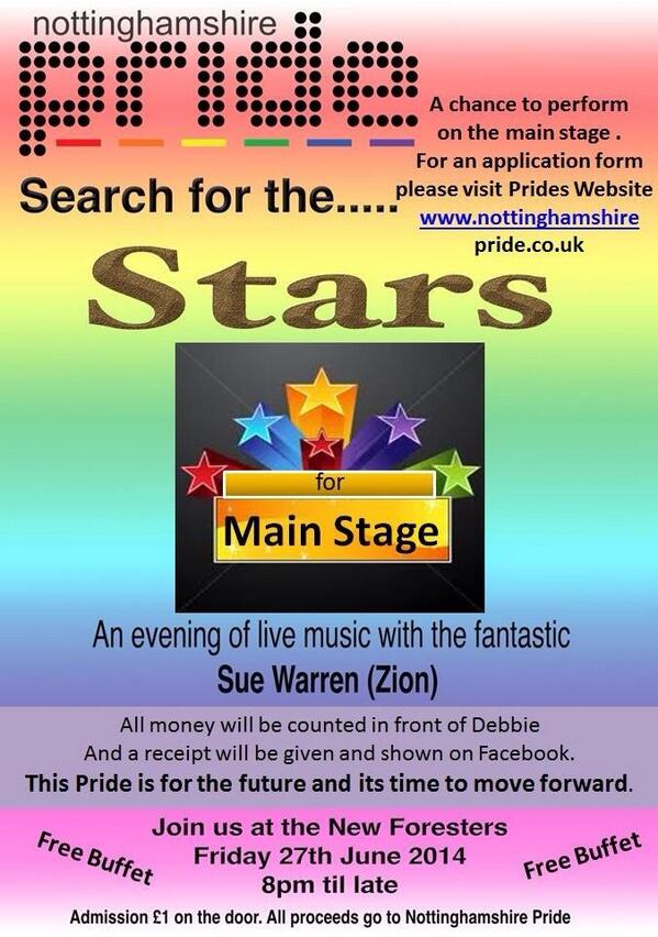 TheLordRoberts's tweet photo. In 2days time! Who's coming to party? @NottsPride @Viviennelynsey @darrenwood86 @steeble @ManUpNottingham @RyanBeck http://t.co/31kehstxxI