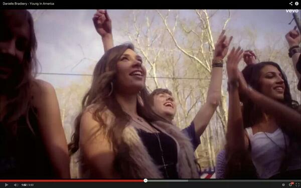 A shot of Caley during <a href="/DBradbery/">Danielle Bradbery</a>'s #YoungInAmerica music video!