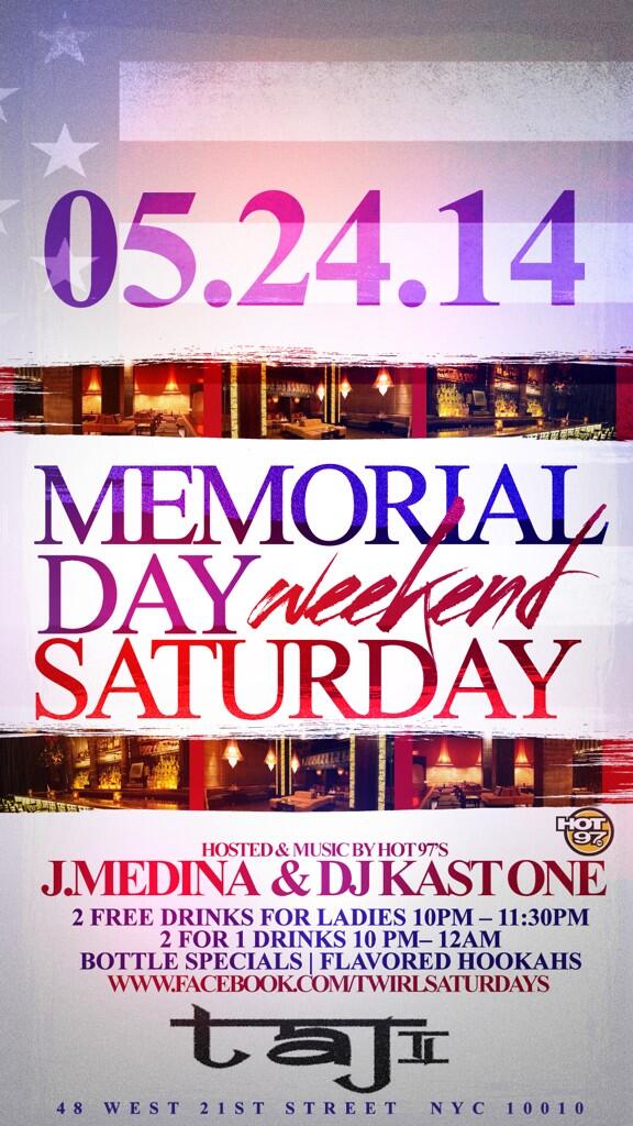 tajlounge's tweet image. Memorial Day Saturday@tajlounge will be Epic@davidcasey4 @pquilter1972 @AllInNYC @CrisAC @Katra1507 #number1partyNYC