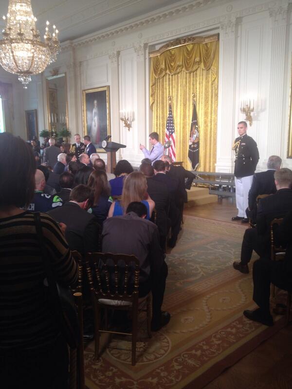 RaibleKIRO7's tweet photo. Here we are in the East Room! Live streaming soon on http://t.co/z9cU6hKUrV. #BlueWednesday #Seahawks http://t.co/FgApSQoHu3