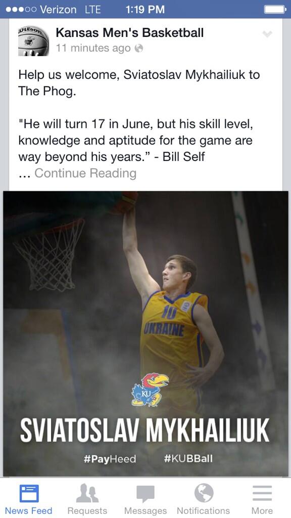 KU_Bootymeat's tweet photo. Congrats to our 4th recruit!  We are going to be a super young team! http://t.co/MFy3riiuDJ