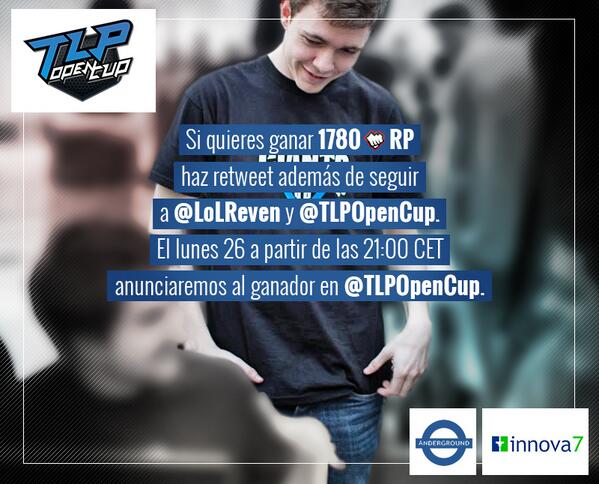 Sorteo 10€ en RP para celebrar los 8k followers, para participar:
- RT a este tweet
- Follow <a href="/LoLReven/">LOKOO KE ME ESTAS CONTANDO TIO UN MEWTU SHINY</a> y <a href="/TLPOpenCup/">TLP Open Cup</a>