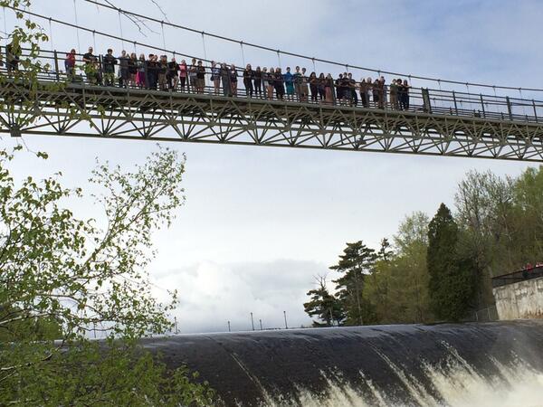 #VJHQUEBEC Montmorency Falls. Everyone lined up on the bridge.