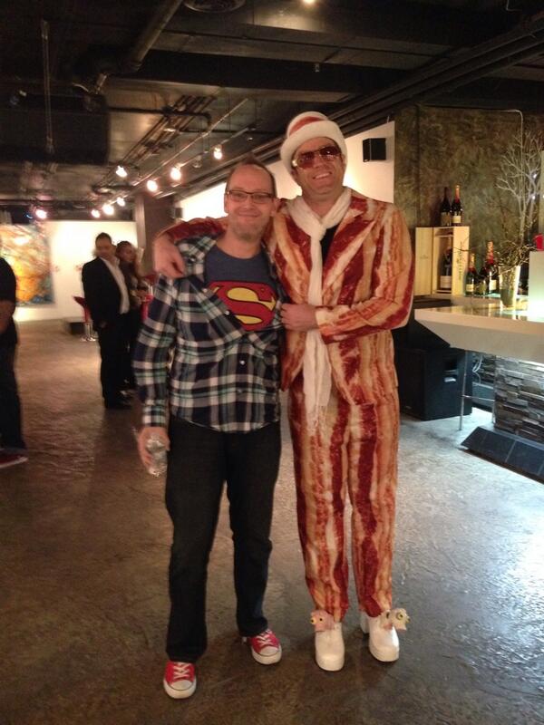 A man made of bacon?! He's putting the "wrap-up" in "Wrap-up Party" #YYCBurgerWeek