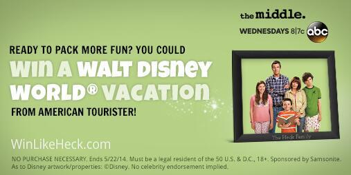 TheMiddle_TV's tweet photo. Enter for a chance to win a Disney Vacation by tweeting #WinLikeHeck to @AmTourister! Details: http://t.co/j4F2RAPf78 http://t.co/ETRiT9Sn8Z