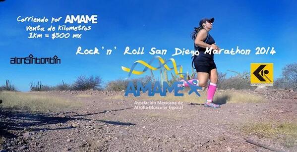 amameac's tweet photo. Apoya a AMAME con la compra de Km que nuestra amiga Massiel correrá en San Diego este 1mero de Junio! $500/km. http://t.co/XVxk9OtUY6