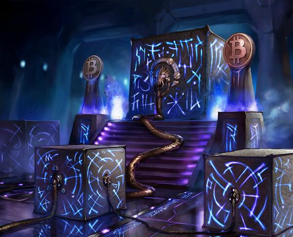 Bitcoin's tweet image. Artists impression of the Genesis Block  (via reddit.com/r/Bitcoin/comm…)