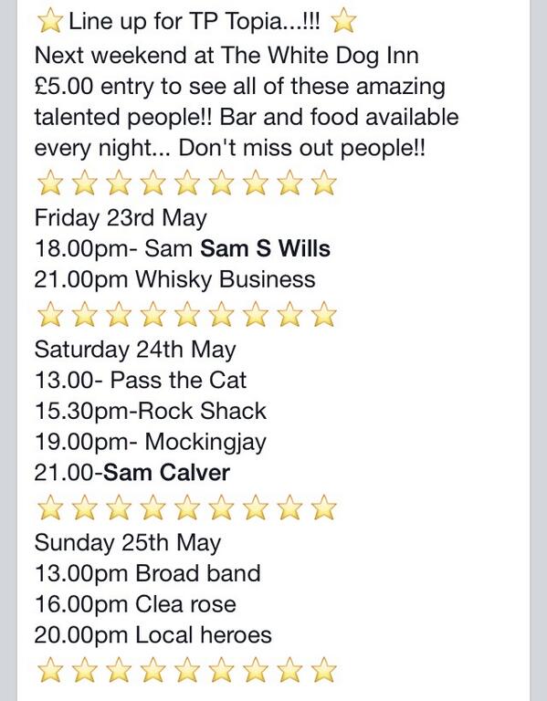 dbtepees's tweet image. Our setlist for this weekend! £5 entry (kids under 12 go free)! @MNEastSussex @VSussex @whatson4me @whatson4me_SE RT?