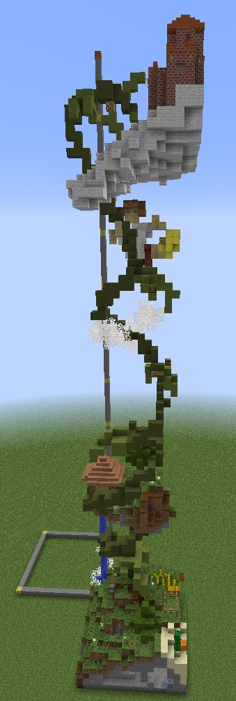 はじクラ もっち １チャンク建築 博覧会への作品 １チャンクの豆の木 サバイバルでも登れて 夜でも綺麗 ジャックが豆の木を登っていて 浮島有の素敵な物語 1チャンク建築 Minecraft建築コミュ マイクラ建築コミュ Http T Co Mvvlbavcii