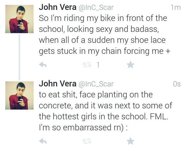 jv_wavy's tweet photo. Story time with Scar. I'm so demoralised rn. One of my most embarrassing moments. #embarrasingstories #embarrassed http://t.co/Gf4FIpIDsn