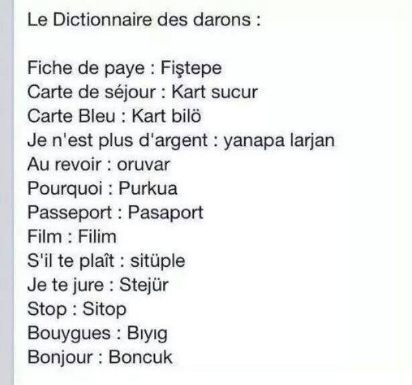 BrKills_Tv's tweet photo. Le dictionnaire des darons :) #TeamTurc #TeamTurque #Teamturquie http://t.co/XZ82WHXvQZ