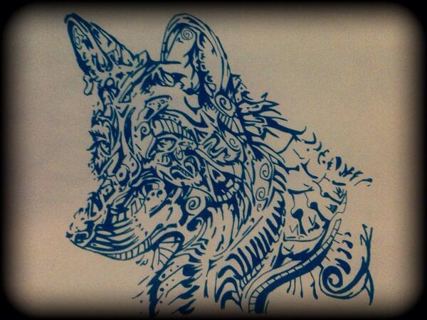 IDrawBands's tweet photo. My drawing of a wolf. I actually love this one. http://t.co/UwonN9gQXX