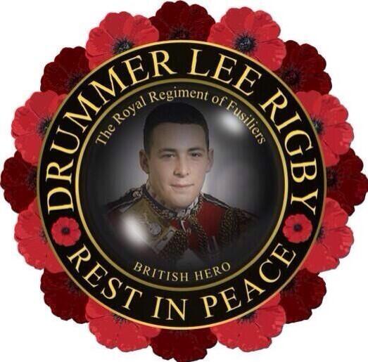 JSHE96's tweet photo. One year ago to this day brave Lee Rigby murdered for no reason R.I.P Big man http://t.co/HXUeKNNsQ5