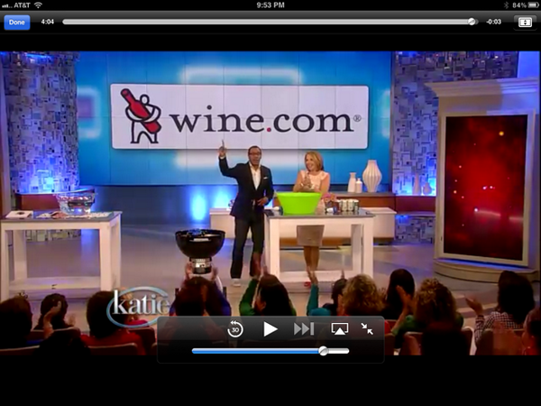 Wine_com's tweet photo. Loved seeing our @Wine_com logo on the Katie Couric show yesterday! Woo-hoo! @katiecouric http://t.co/unENB8BQTI