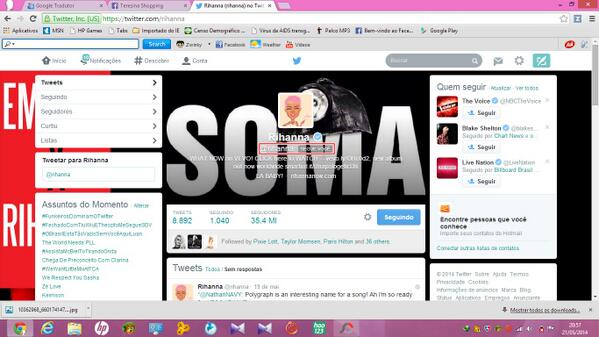 IamWalmario's tweet photo. Como é bom entrar no perfil da @rihanna de vez em quando e ver isso: http://t.co/lFGX09wLL6