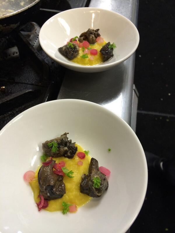 Saffron fennel purée. Pickled ramps. Escargot.