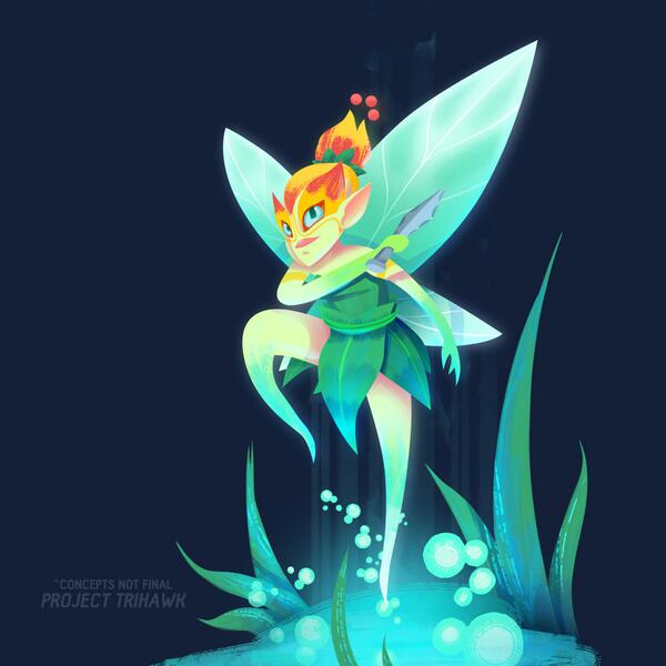 nowayjermaine's tweet image. my twist on the feisty fairy  #projectTrihawk #neverland #peterpan #animation #conceptart #tinkerbell