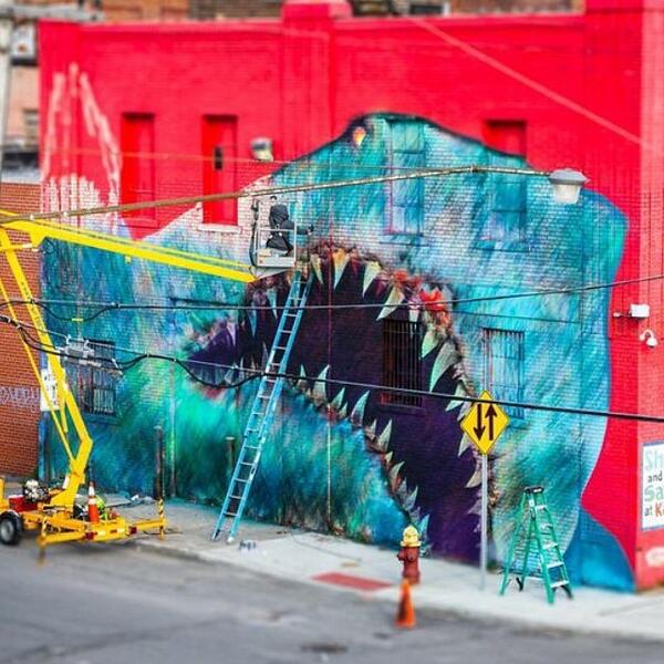 1xRUN on Twitter "Process photo of shark__toof's new mural in 