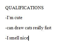 crapmachine's tweet photo. found a file on my computer called "resume.doc" but this is all it says... http://t.co/RcimjfTutl