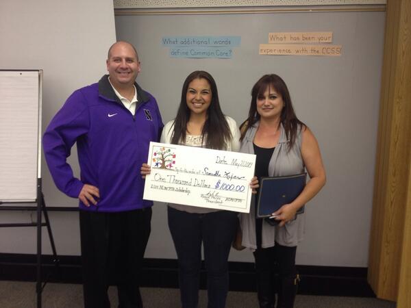 Congrats to Samantha Lujan for receiving a $1,000 #PTA scholarship tonight! Samantha is headed to <a href="/ucsantabarbara/">UC Santa Barbara</a>!