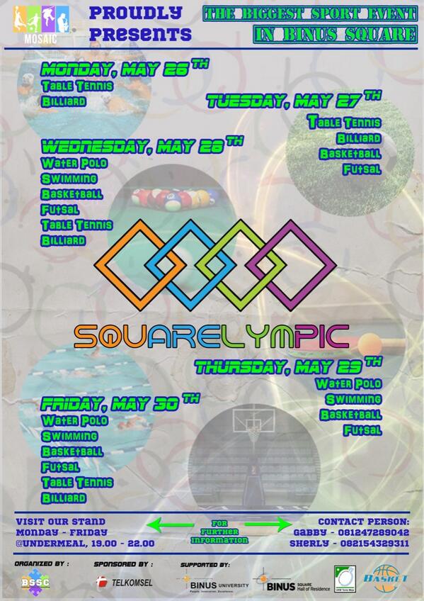 MOSAIC14_BSSC's tweet image. Dan ini adalah poster squarelympic kami. Check it out :)