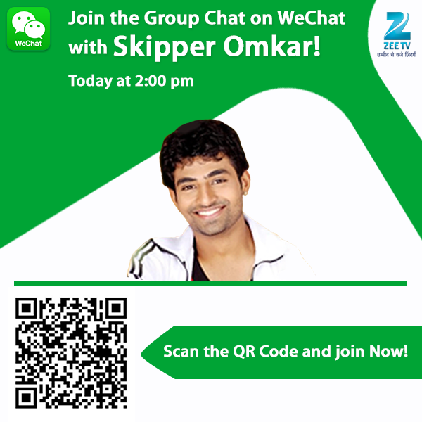 WeChatIndia's tweet photo. Get ready to Group Chat with L'il Master's skipper Omkar at 2:00 pm on WeChat! Scan the QR Code to join the chat now. http://t.co/5MPzFKhbjt