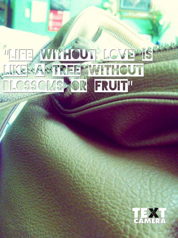 itsaphamj's tweet photo. "Life without love is like a tree without blossoms or fruit" #textcamera http://t.co/BrT4DWKdqb