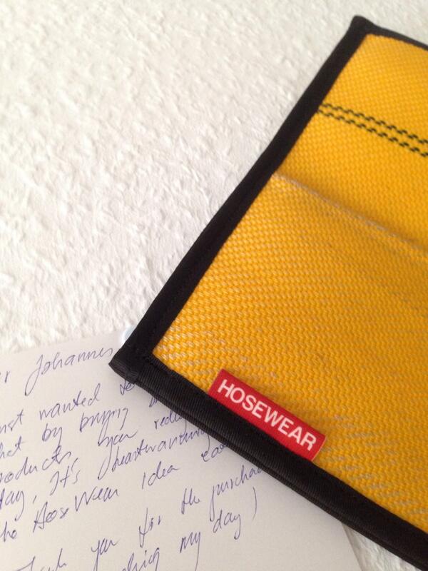Got my <a href="/HoseWear/">HoseWear</a> iPad mini sleeve today! With personal note! Shipment to GER was fast! Great service! Rock on!