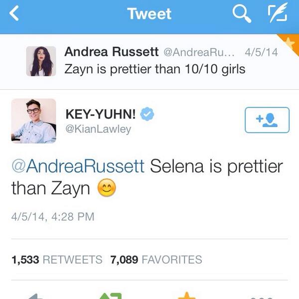 harlenastyles's tweet photo. You've gotta love Kian #TrueSelenator 💖👌 @kianlawley @selenagomez http://t.co/dzmnuhZMR4