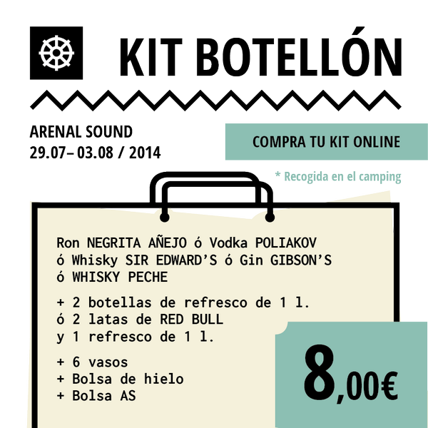 ¡Novedad! Ya a la venta el #KitBotellón por sólo 8€.Toda la info sobre el nuevo servicio aquí arenalsound.com/entradas/kit-b…