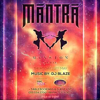 MansionDubai's tweet photo. Tonight @MantraNights at @MansionDubai with Dj Blaze on the decks! Perfect start to the long #Weekend! 📱0555542700 http://t.co/mIWJFMiVpP