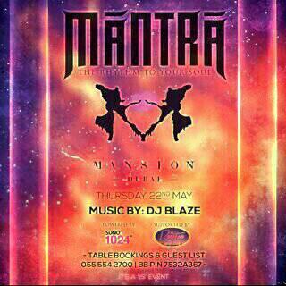 MantraNights's tweet photo. @MantraNights at @MansionDubai Tonight! Dj Blaze On Deck Duty. Table Bookings: 055 554 2700 | Lets go #Crazy tonight. http://t.co/Bp4XAJ2ajI