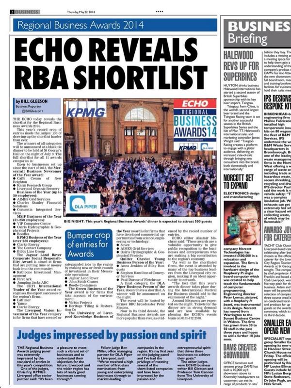 Echo_RBA's tweet image. Don&apos;t forget to see today&apos;s @LivEchonews for the final Regional Business Awards shortlist!...