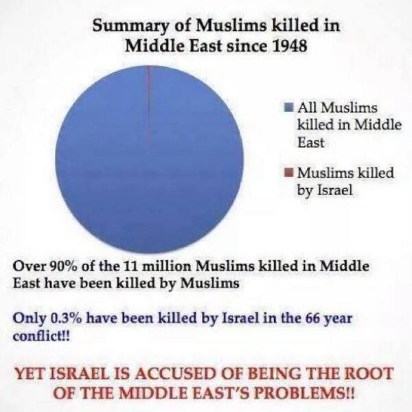 Yes, #Israel is the root of all evil in the Middle East (sarcasm).   Proof from the Pie chart