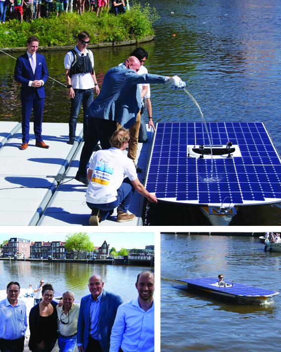 VETUS_NL's tweet photo. Wij waren aanwezig tijdens de #tudelft #SolarBoat doop in Delft! Succes studenten van TU Delft!! http://t.co/eYVGHdEntX