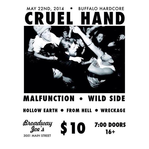 buffalostylehc's tweet photo. @Cruelhandhc @MalfunctionHC @Wreckage716 TONIGHT at Broadway Joes! http://t.co/F4empLm8vw